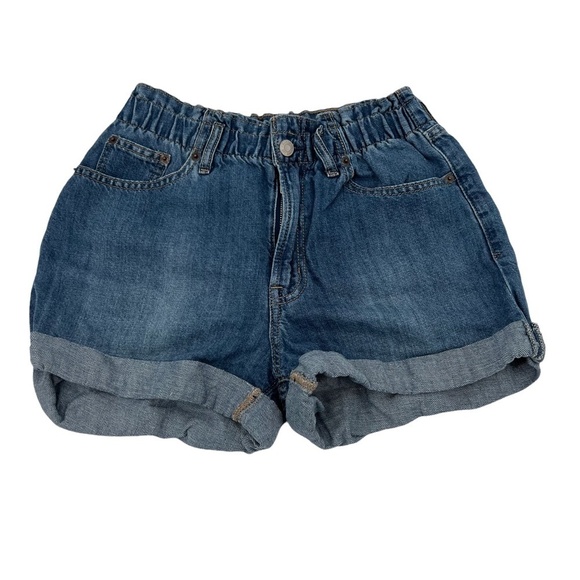 GAP 3" Cinched Waist Cuffed Hem Jean Shorts Size 27 Petite Women’s - Picture 1 of 6